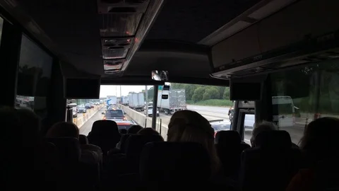 Tourist bus inside 3 Stock Footage 92054560