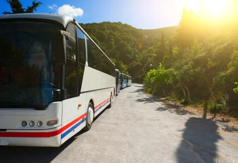 Tourist buses Stock Photos
