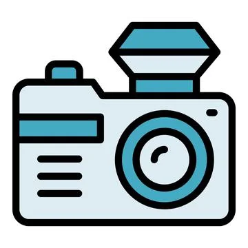 Tourist camera icon vector flat Ilustração Stock