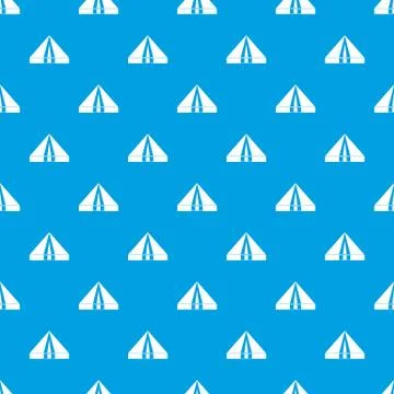 Tourist camping tent pattern seamless blue Stock Illustration
