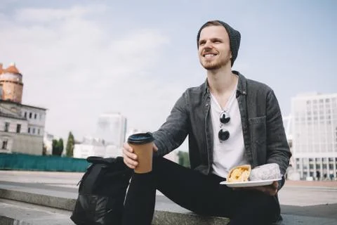 A tourist in city Stock Photos