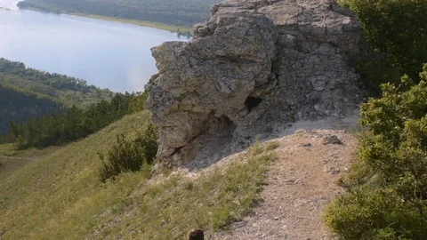Tourist coming to the top Stock Footage 72587771