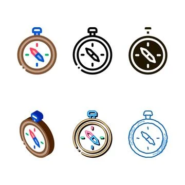 Tourist compass sign icon vector variations outline 스톡 일러스트