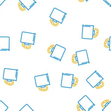 Tourist cup vector seamless pattern Illustration