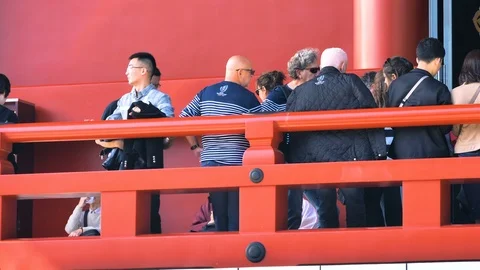 Tourist of different kinds inside the Senso-ji Temple in Tokyo Japan Stock Footage 121387131