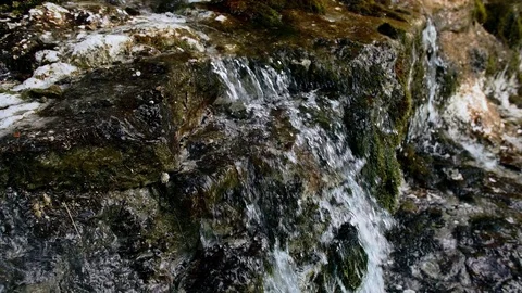 A tourist drinks from a waterfall Video stock 94841896