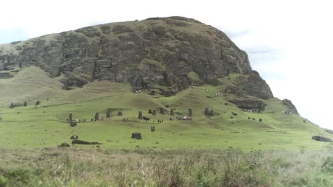Tourist exploring Easter Island Stock Footage 77167766