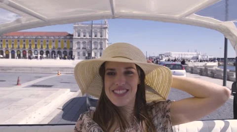 Tourist exploring Lisbon Stock Footage 67444440