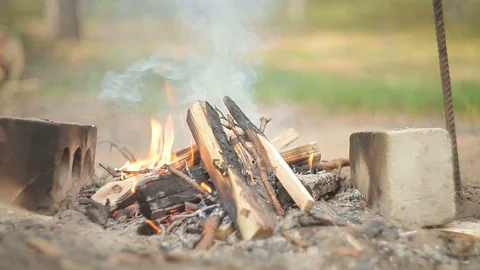 Tourist fire burns Stock Footage 105848188