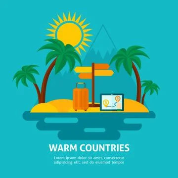 Tourist Flat Background 스톡 일러스트