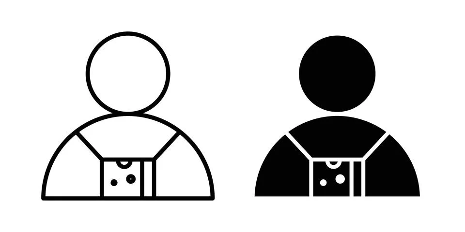 Tourist Guide icon linear versions pack on white background Stock Illustration