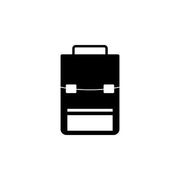 Tourist Hiking Backpack Flat Vector Icon Stock Illustration