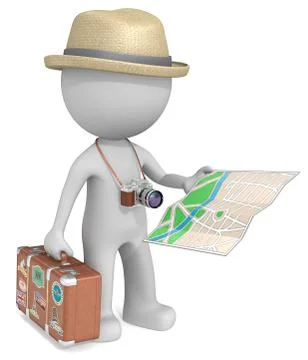 The Tourist. Illustrazione stock