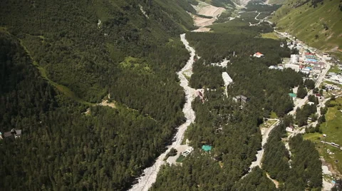 Tourist infrastructure. Mountain settlement Stock Footage 68516304
