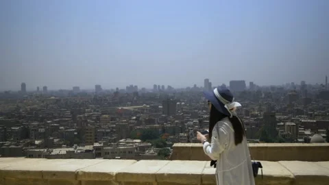 A Tourist Inside The Citadel In Cairo, Egypt Stock Footage 157956701