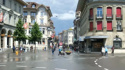 Tourist in Interlaken Stock Footage 198609139