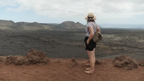 Tourist in Lanzarote Vídeo Stock 127119137
