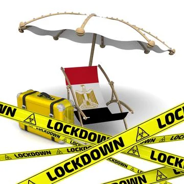 Tourist lockdown in Egypt Stock Illustration