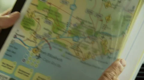 Tourist looking for directions on map Stock Footage 54591029