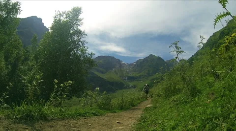 Tourist man with backpack Stock Footage 68349770