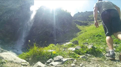 Tourist man with backpack Stock Footage 68369739