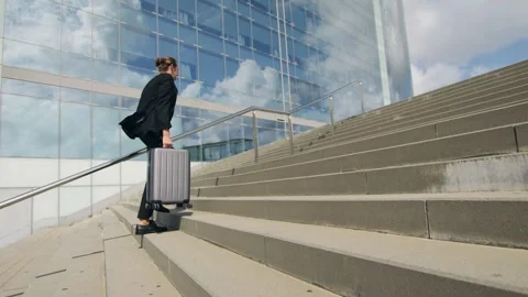 Tourist man with suitcase baggage in spain, A traveler with luggage suit jacket Stock Footage 288111450