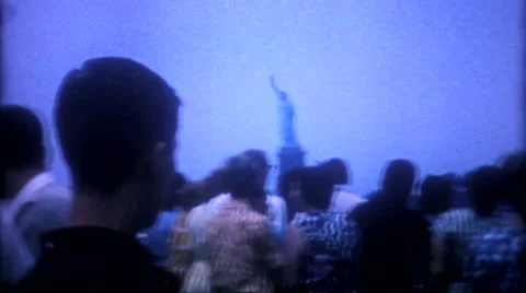 Tourist in New York at the Statue of Liberty 1950s vintage film home movie 1540 Stock Footage