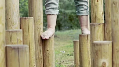 A tourist obstacle trail Stock Footage 305854491