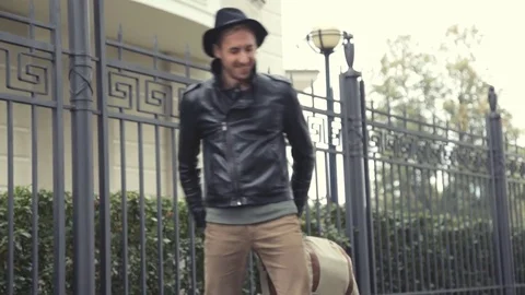 Tourist-oriented hat on the map Stock Footage 80492587