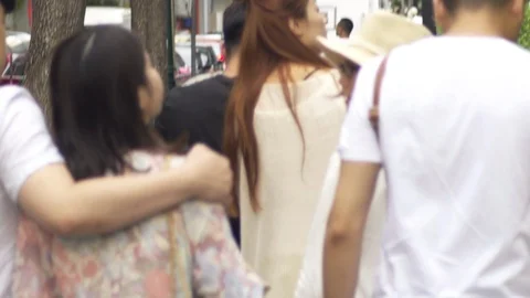 Tourist at Ratchaprasong intersection, 20 May 2018, Bangkok, Thailand Stock Footage 90053071