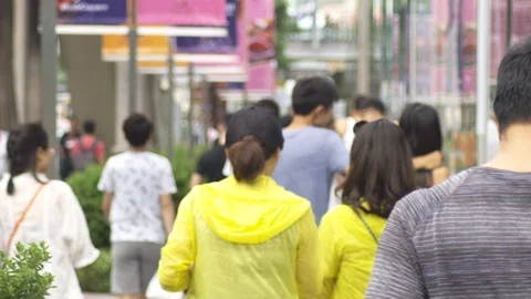 Tourist at Ratchaprasong intersection, 20 May 2018, Bangkok, Thailand Stock Footage 90054170