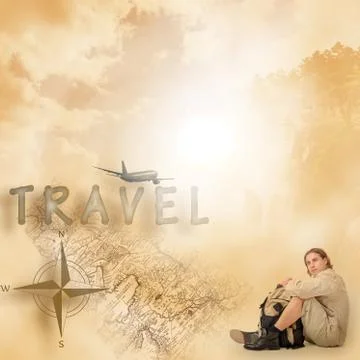 Tourist at rest Stock Illustration