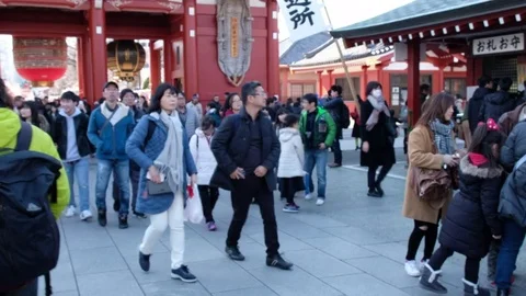 TOURIST AT SENSOJI TEMPLE Stock Footage 84298534