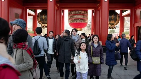 TOURIST AT SENSOJI TEMPLE Stock Footage 84300751