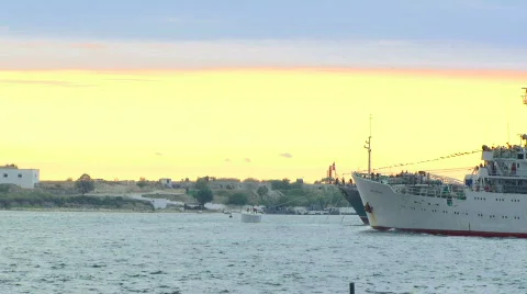 Tourist ship Stock Footage 619470