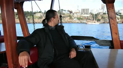 Tourist on the ship Stock Footage 12733007