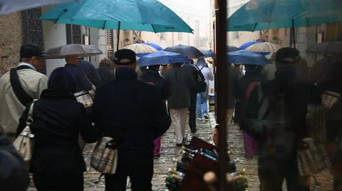 Tourist street Stock Footage