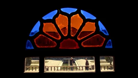 Tourist in Tabatabai House, Kashan, Iran Stock Footage