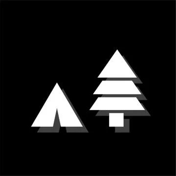 Tourist tent icon flat Illustrazione stock
