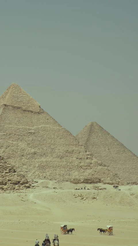 Tourist trip to Egypt, excursion to famous pyramids and Giza, history and Stock Footage 307325810