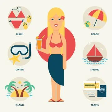 Tourist. Vector illustration, flat style Stock Illustration