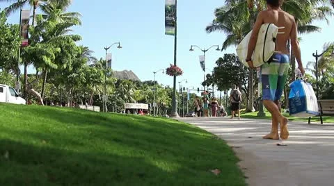 Tourist walking Stock Footage 8998383