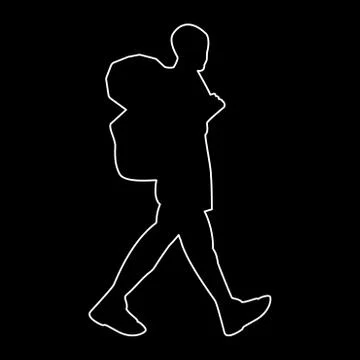 Tourist  the white path icon . Stock Illustration