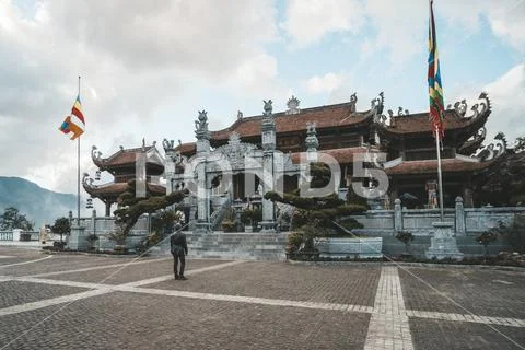 Tourist worship to guan im god in temple on Fansipan mountain at sapa Norther Stock Photos