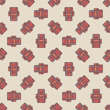 Touristic backpacks pattern Illustrazione stock