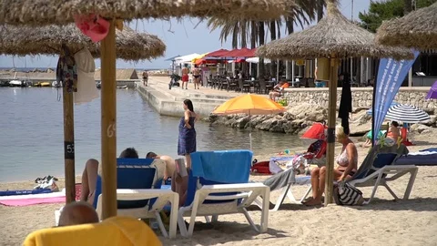 Touristic beach Video stock 128348185