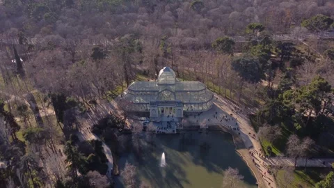 Touristic Icon of Madrid - Palacio de Cristal in 4K Stock Footage 296326097