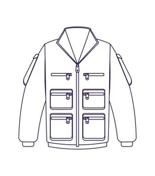 Touristic jacket isolated vector icon Stock Illustration