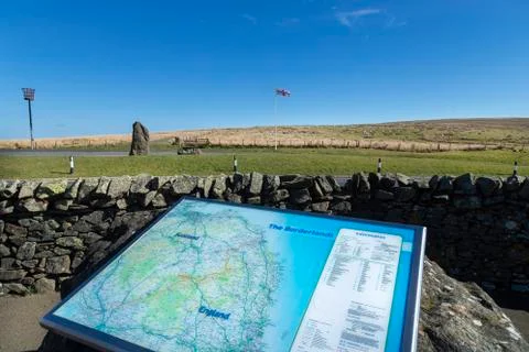 Touristic map at the Scottish Border Stock-Fotos