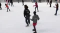 Touristic Place Attraction New York City Winter Cold Season Ice Rink Rockefeller HD Footage